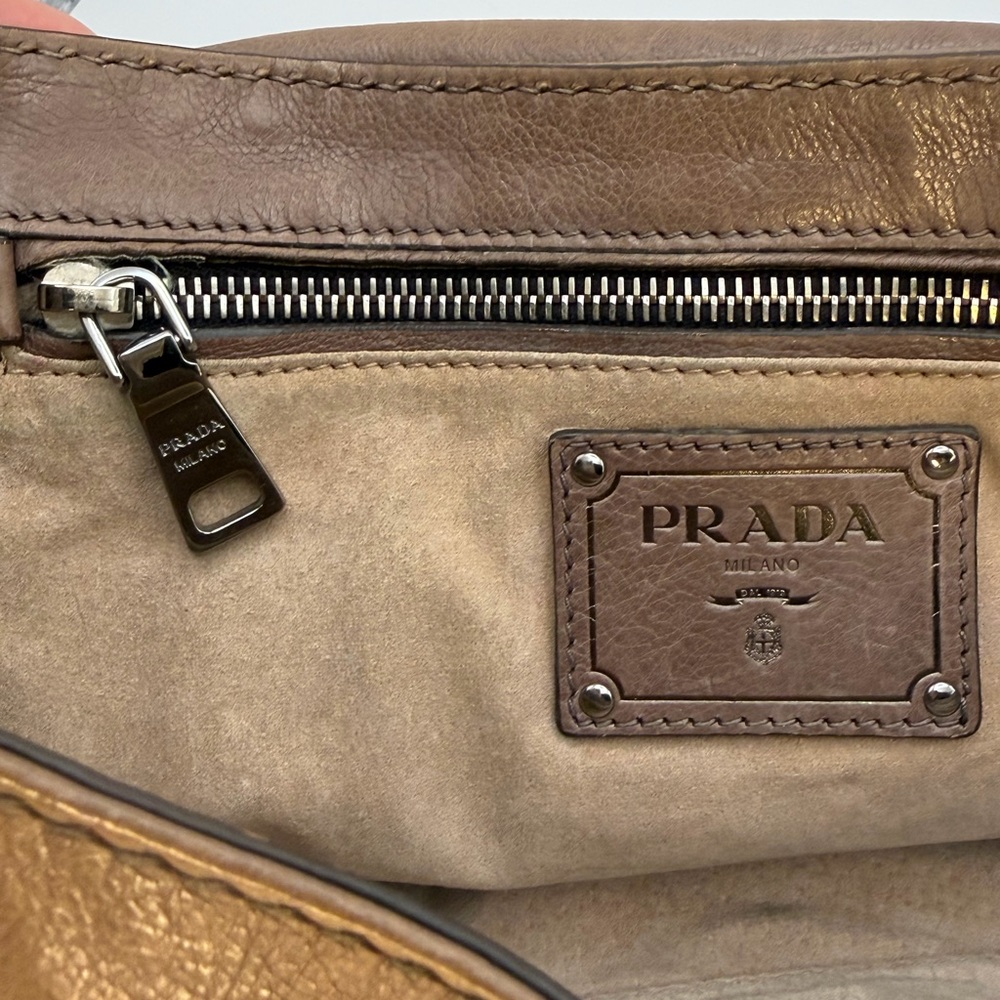 Prada Tan Leather Chain Shoulder Bag - Picture 7 of 13